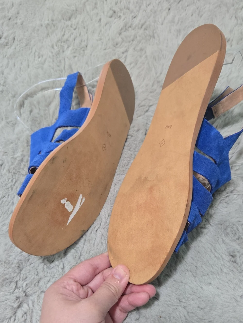 Halogen Jannie Cutout blue suede Slingback Sandals size 8.5